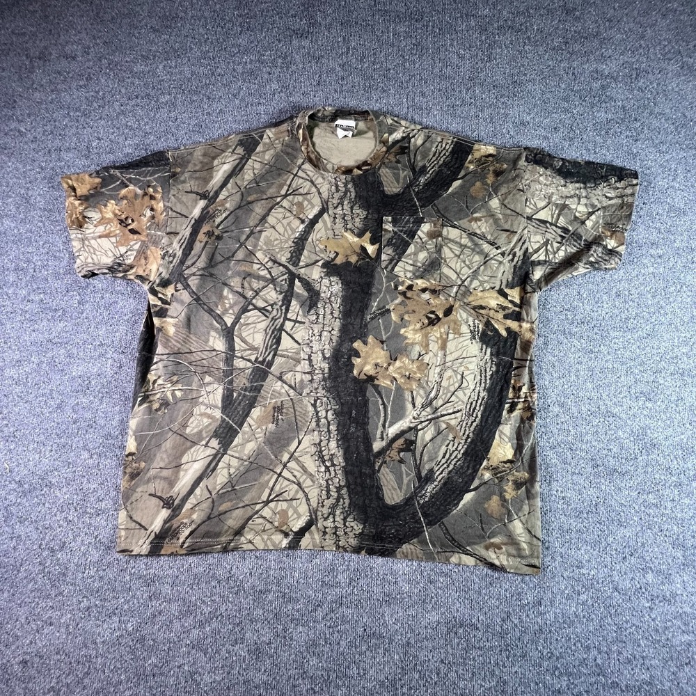 Vintage Jerzees T-Shirt Men's 3X Realtree Hardwood Camo Short Sleeve Oversized